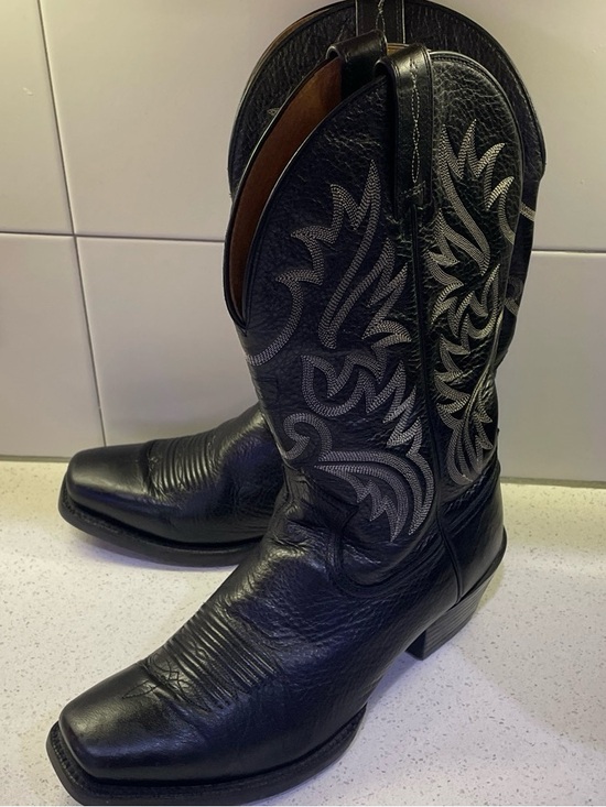 Ariat Other - LIKE NEW Ariat Legend MEN’S Cowboy Boots 10.5 Black Leather/Gray/ square toe